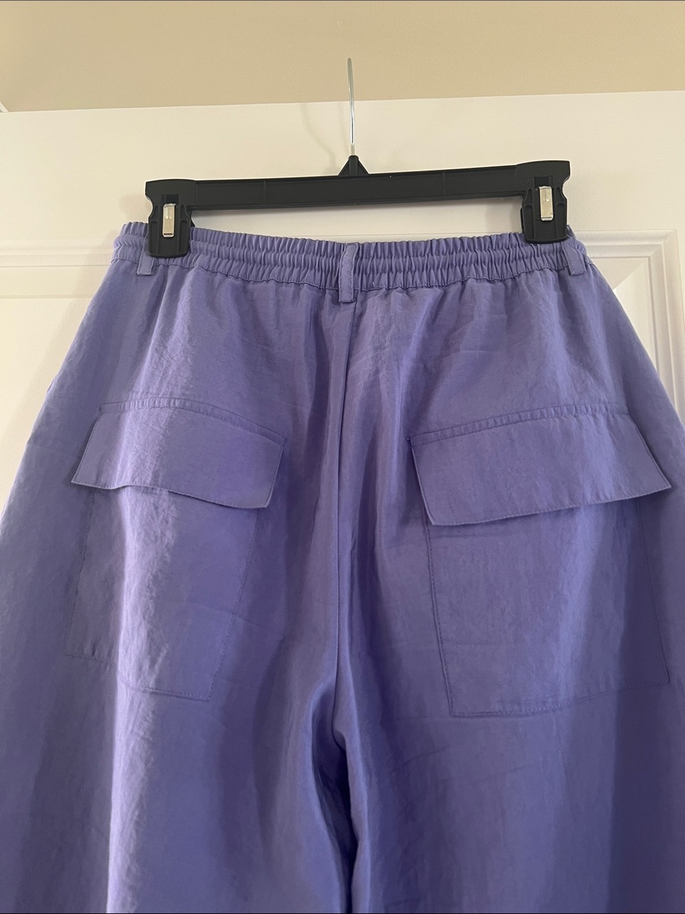 Maeve Lavender Wide-Leg Linen Blend Pants - Picture 5 of 6